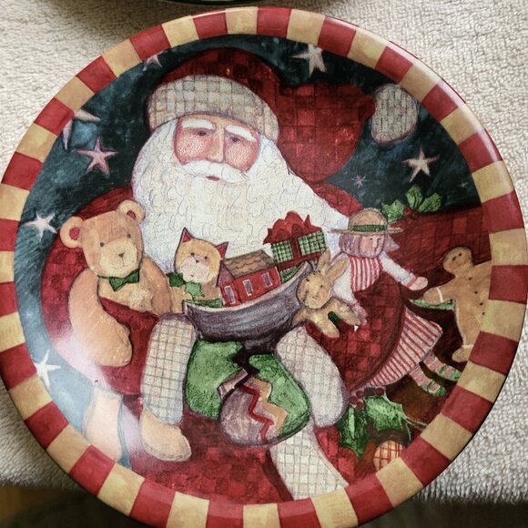 Set of 4 Certified International Susan Winget Christmas salad plates GUC - Picture 3 of 10